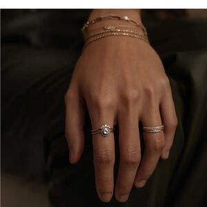 bluboho 10 k solid gold Tie Dye insight ring with Aquamarine